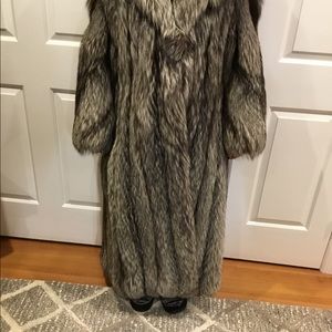 Silver fox coat
